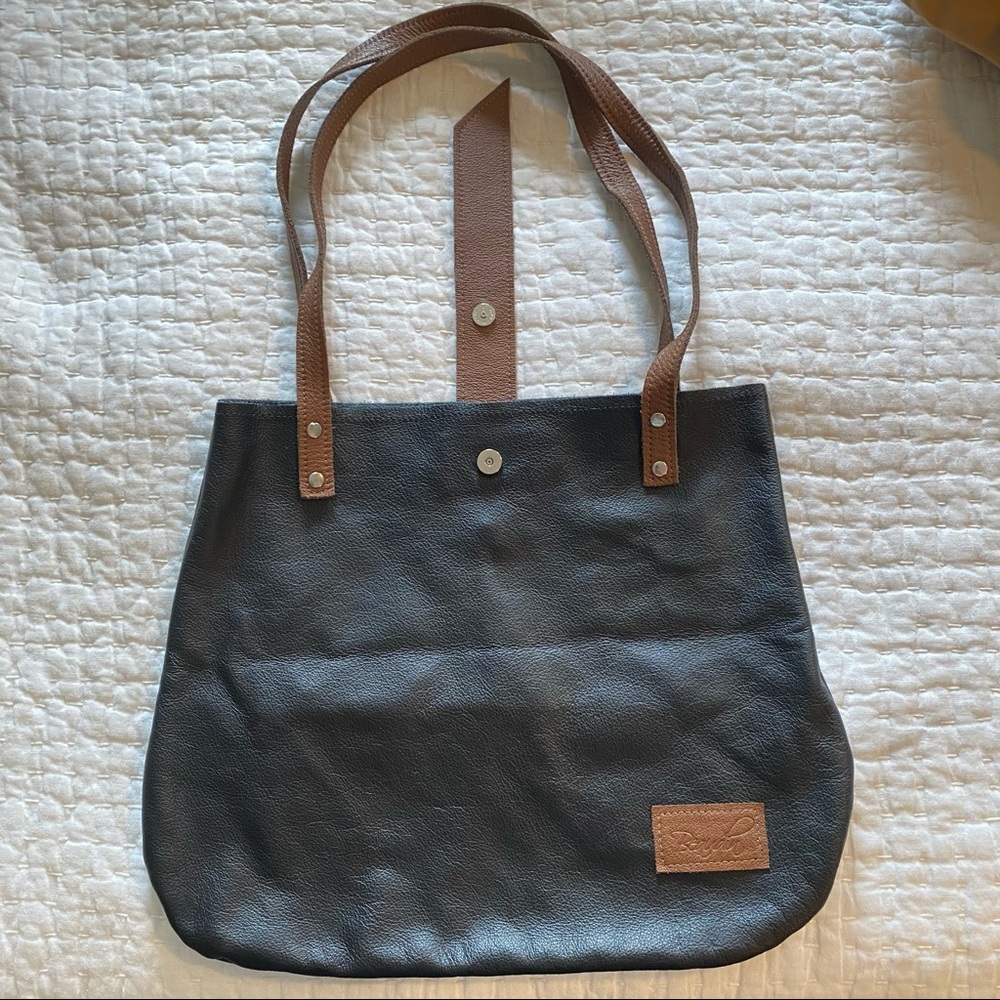 Beaudin Designs black leather handbag Made in USA